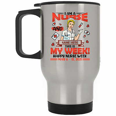 14 oz. Silver Travel Mug