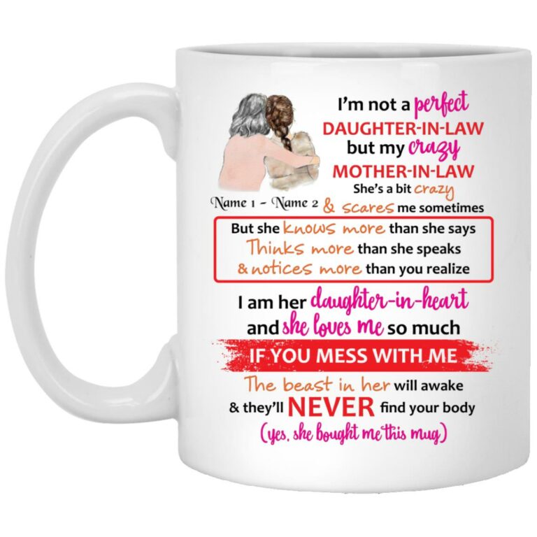 Personalized My Mother in Law mug, White, 11 oz. White Mug