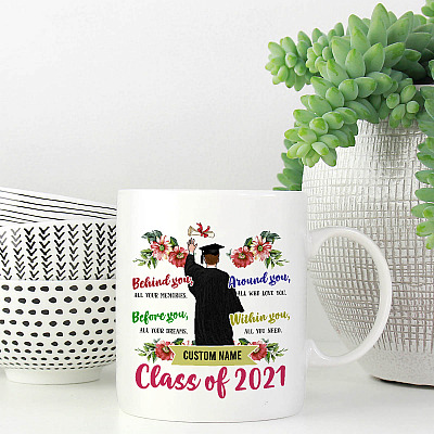 Alternative view of Personalized Class of Senior 2021 Coffee Mug - Congrats Male Graduation Gifts Travel Bottle