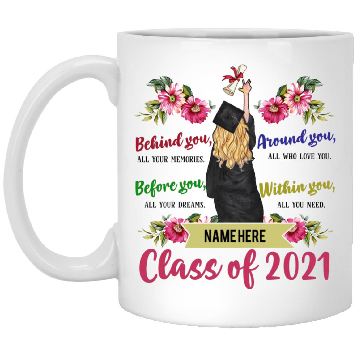 Personalized Class of Senior 2021, White, 11 oz. White Mug Personalized Class of Senior 2021, White, 11 oz. White Mug