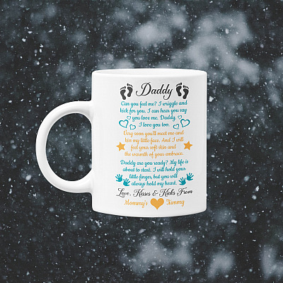 Alternative view of Daddy From Baby Bump Can You Feel Me I Am Wriggle And Kick For You Coffee Mug - First Time Dad Gift