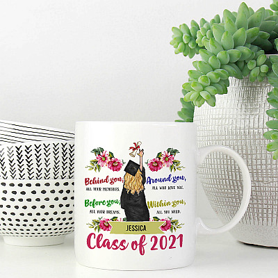 Alternative view of Personalized Class of Senior 2021 Coffee Mug - Congrats Female Graduation Gifts Travel Bottle