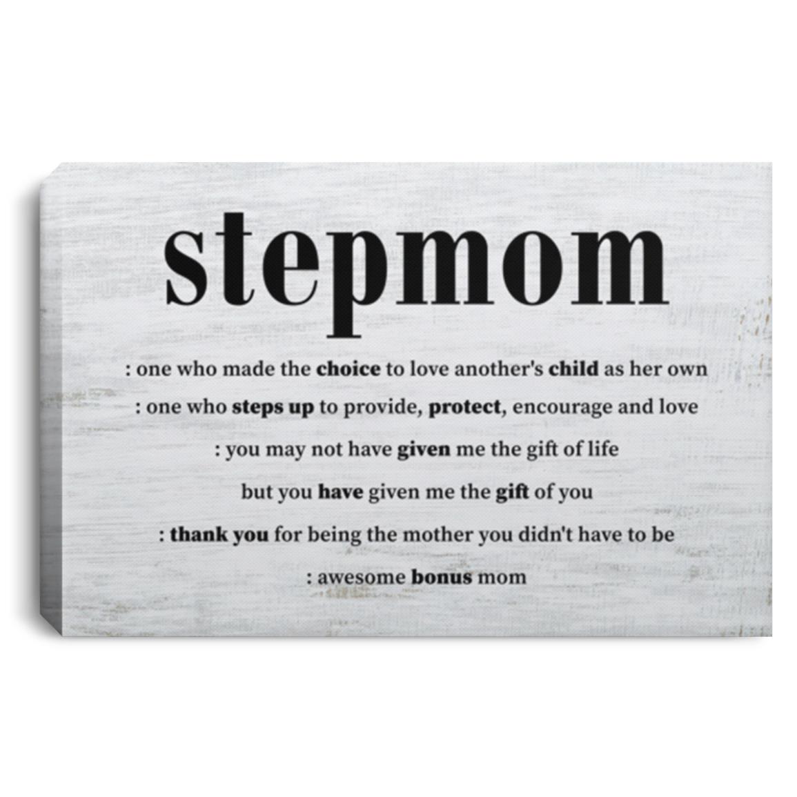 Stepmom Definition One, White, 0.75'' Framed Canvas