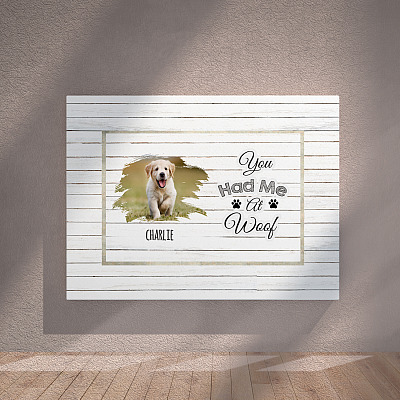 Alternative view of Personalized Photo You Had Me At Woof Framed Canvas - Unframed Poster - Gift for the Dog Lover