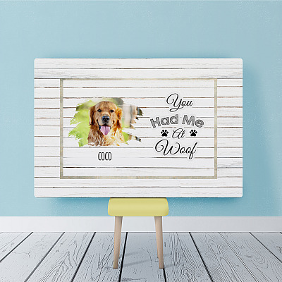 Personalized Photo You Had Me At Woof Framed Canvas - Unframed Poster - Gift for the Dog Lover