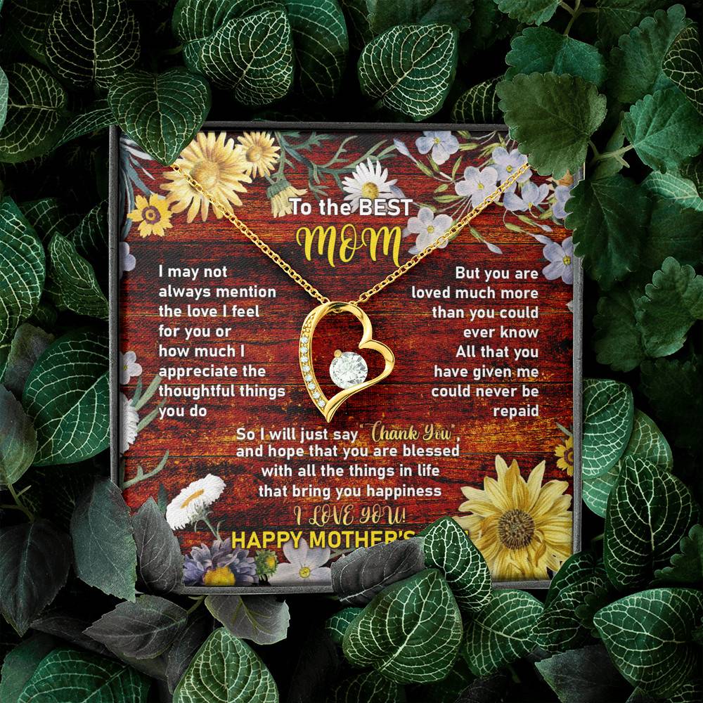 To the Best Mom I May Not Always Mention the Love I Feel for You Forever Love Pendant Necklace To the Best Mom I May Not Always Mention the Love I Feel for You Forever Love Pendant Necklace