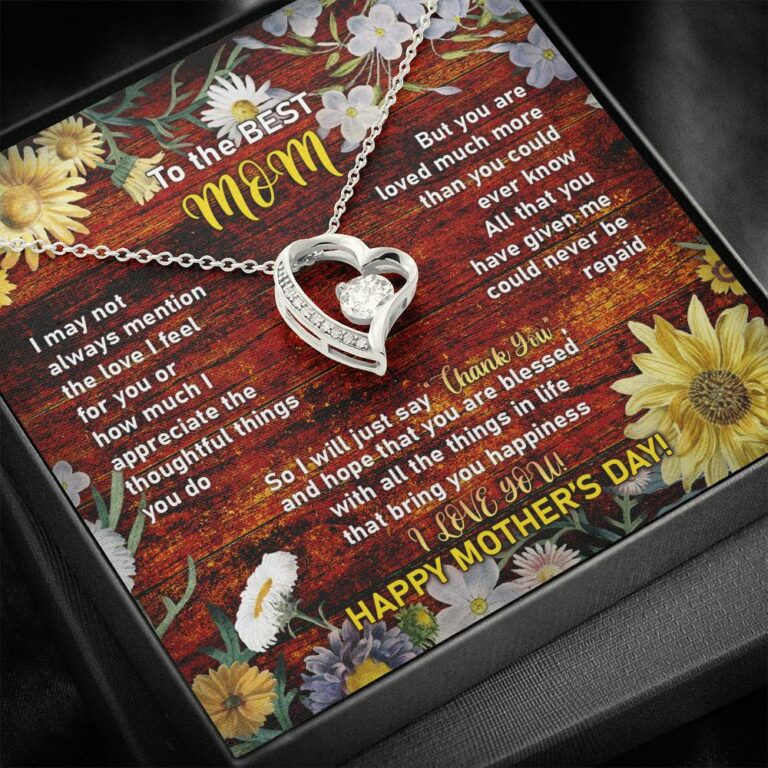 To the Best Mom I May Not Always Mention the Love I Feel for You Forever Love Pendant Necklace
