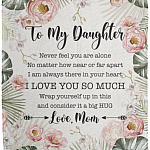 To My Daughter Blanket, White, Cozy Plush Fleece Blanket - 50x60