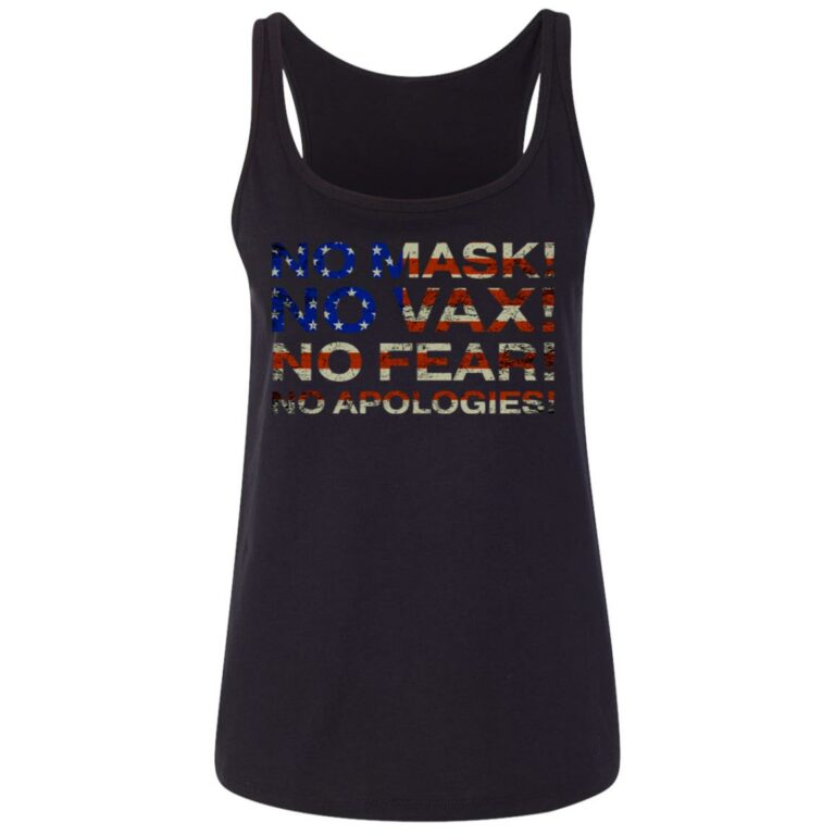 No Mask No Vax tank, Black, Ladies Tank Top