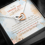 To My Smokin' Hot Soulmate Never Forget That I Love You I Will Love You Always Interlocking Hearts Pendant Necklace To My Smokin' Hot Soulmate Never Forget That I Love You I Will Love You Always Interlocking Hearts Pendant Necklace
