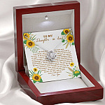 To My Daughter In Law We Both Love The Same Man I Will Forever Love You Sunflower Love Knot Necklace