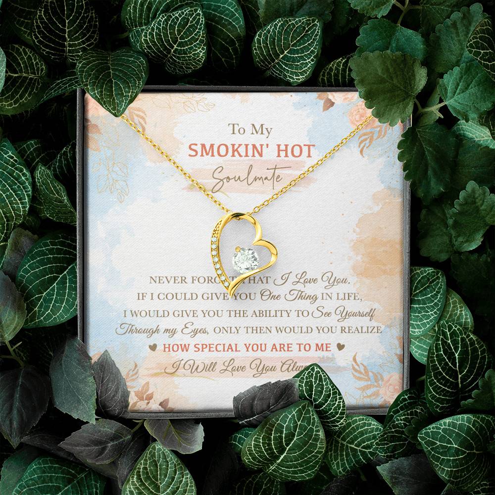To My Smokin' Hot Soulmate Never Forget That I Love You I Will Love You Always Forever Love Heart Pendant Necklace To My Smokin' Hot Soulmate Never Forget That I Love You I Will Love You Always Forever Love Heart Pendant Necklace