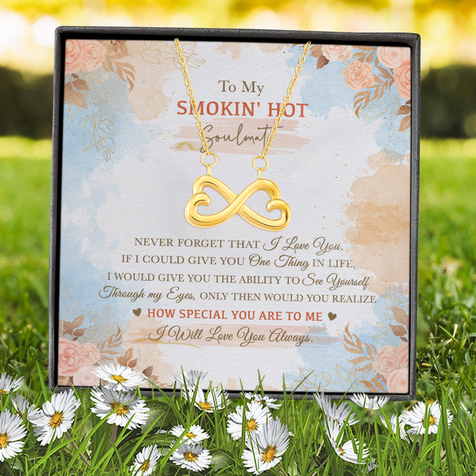 6VT. Smoking Hot Soulmate Infinity Heart Necklace (Gold) 7