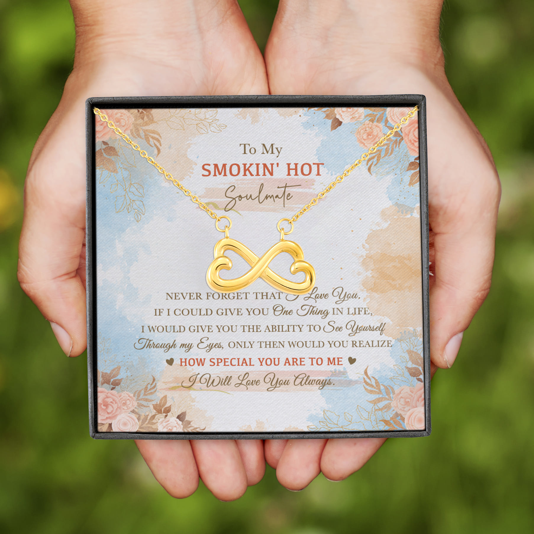 6VT. Smoking Hot Soulmate Infinity Heart Necklace (Gold)