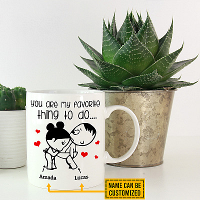 Alternative view of Personalized You Are My Favorite Thing To Do Ceramic Coffee Mug - Funny Naughty Mug For Boyfriend