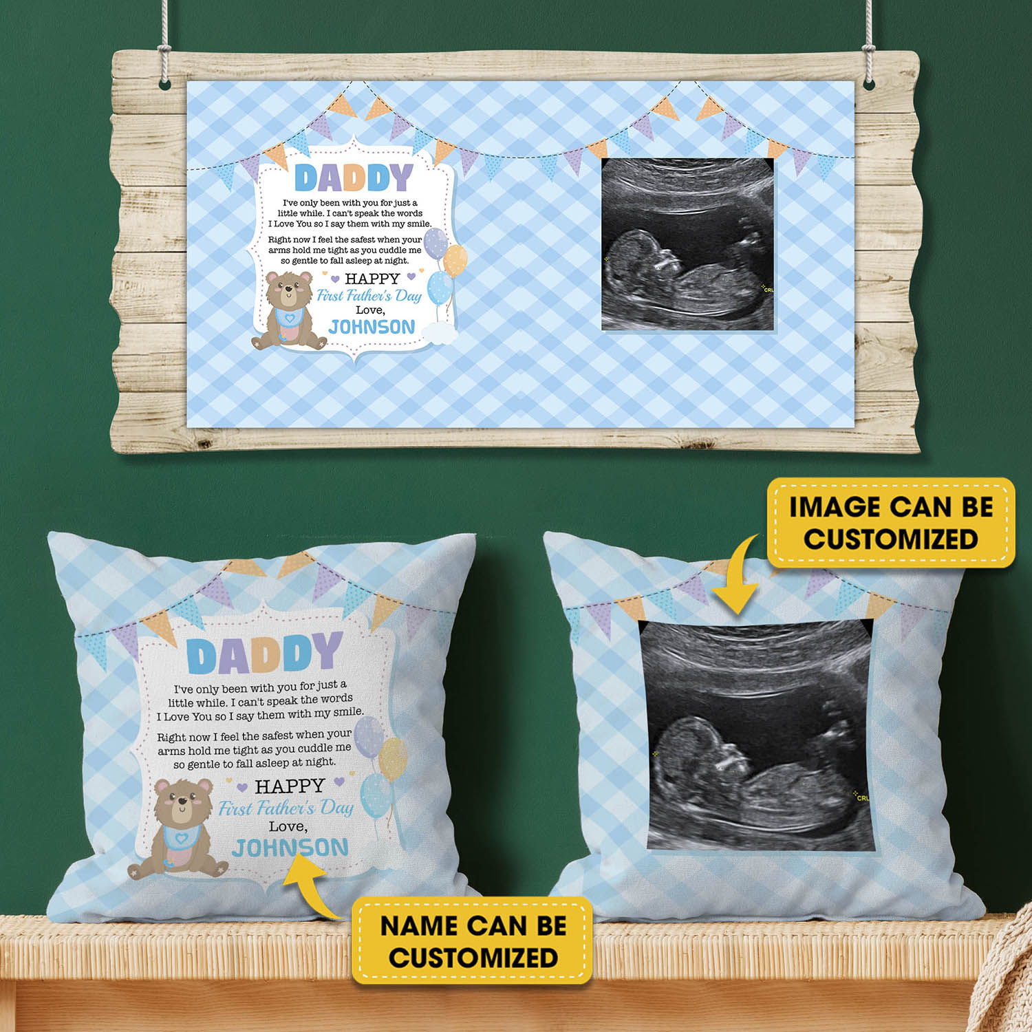 3VT. Daddy's I've Only Been With You Pillow mk1