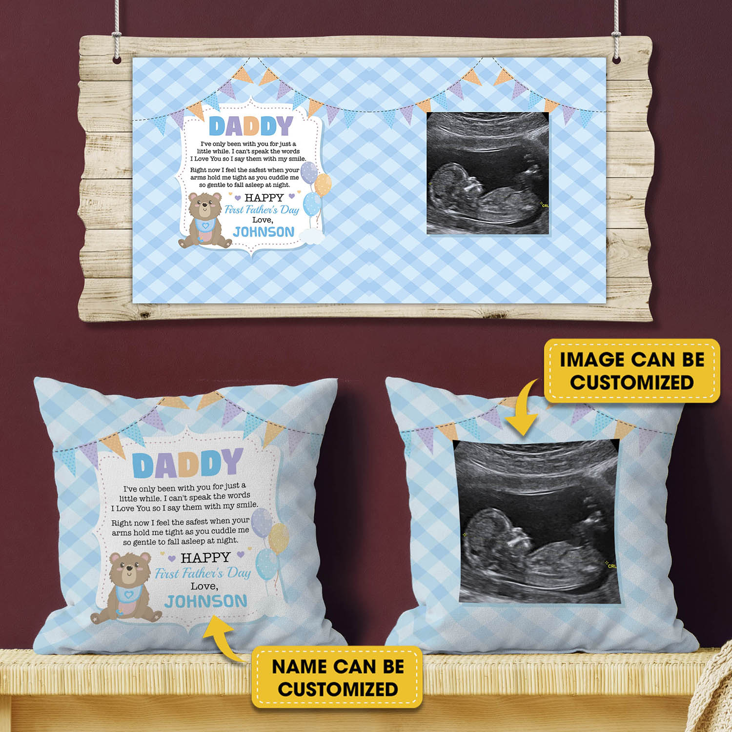 3VT. Daddy's I've Only Been With You Pillow mk2