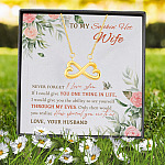 To My Smokin' Hot Wife Never Forget I Love You From Husband Infinity Heart Pendant Necklace