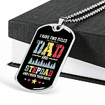 I Have Two Titles Dad and Stepdad and I Rock Them Both Father's Day Gifts Dog Tag Pendant Necklace I Have Two Titles Dad and Stepdad and I Rock Them Both Father's Day Gifts Dog Tag Pendant Necklace