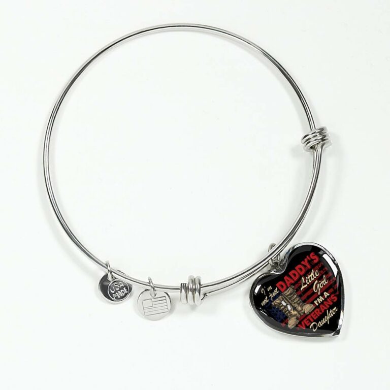 I'm Not Just Daddy's Little Girl I'm A Veteran's Daughter Heart Pendant Necklace - Proud Daughter of Veteran Gift