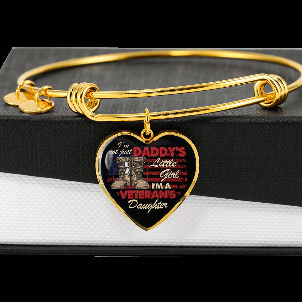 I'm Not Just Daddy's Little Girl I'm A Veteran's Daughter Heart Pendant Necklace - Proud Daughter of Veteran Gift