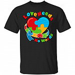 1. Love Need Autism(5), Black, Unisex T-Shirt