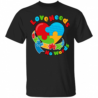 1. Love Need Autism(5), Black, Unisex T-Shirt