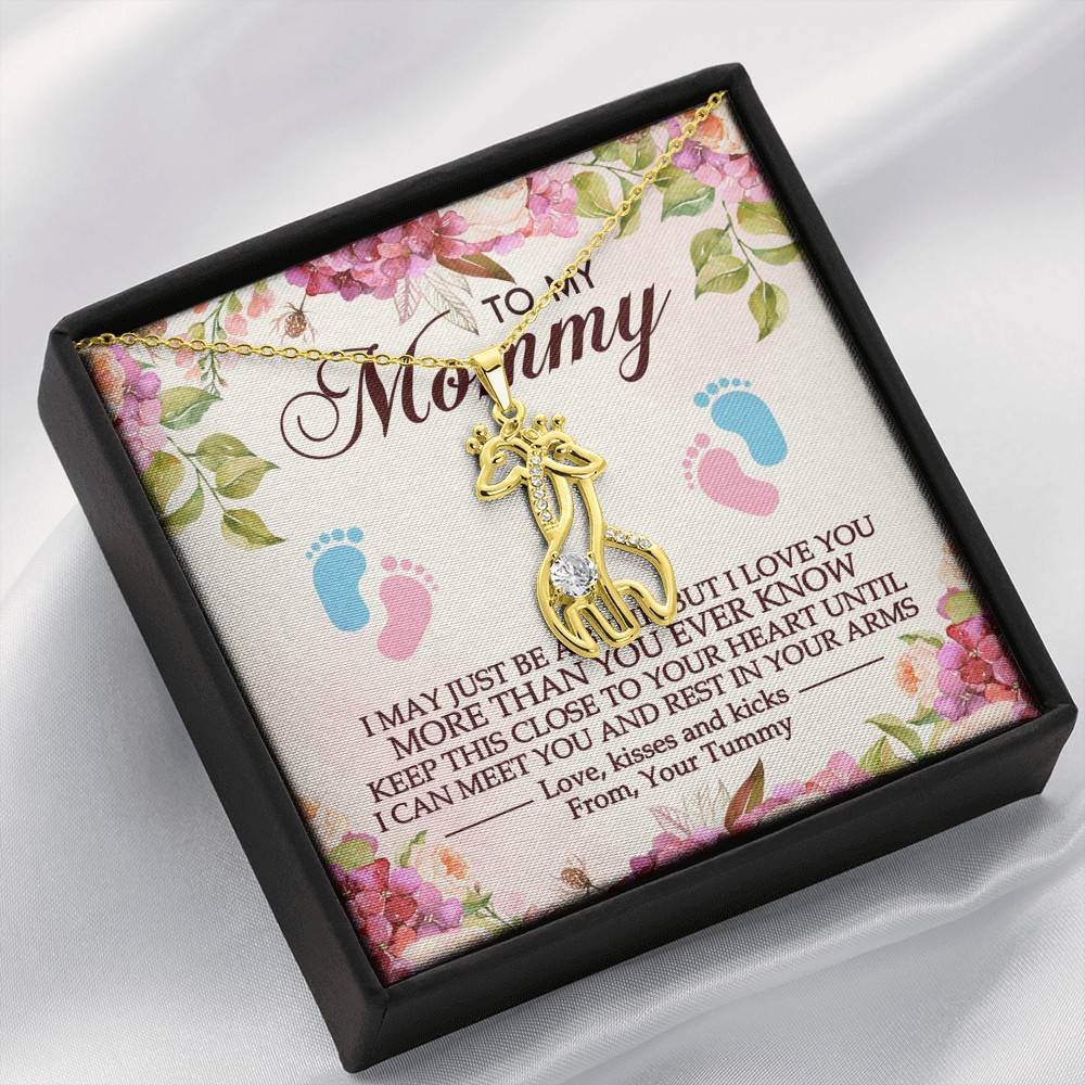To My Mommy I May Just Be A Bump But I Love You More Than You Ever Know Giraffe Necklace - Mom To Be Gifts