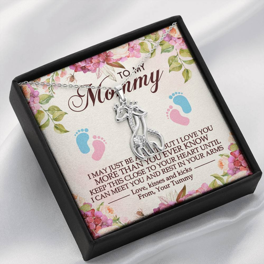 To My Mommy I May Just Be A Bump But I Love You More Than You Ever Know Giraffe Necklace - Mom To Be Gifts
