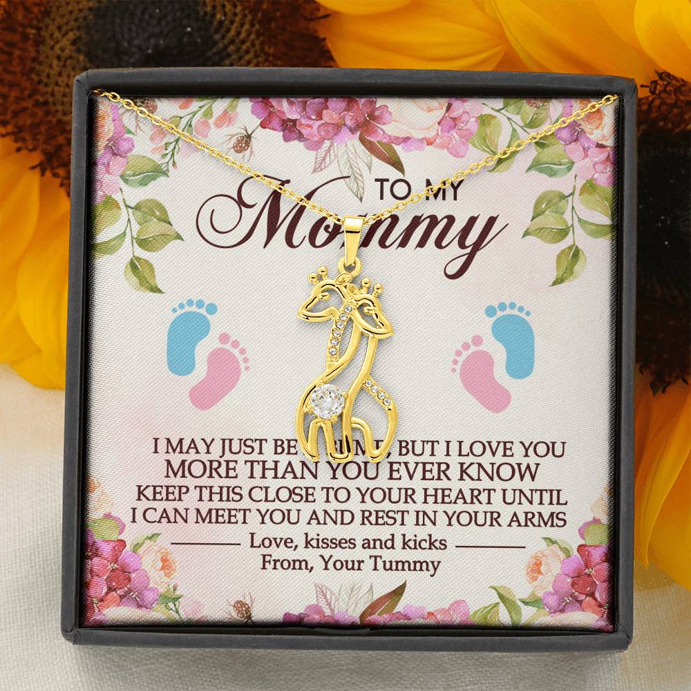 To My Mommy I May Just Be A Bump But I Love You More Than You Ever Know Giraffe Necklace - Mom To Be Gifts