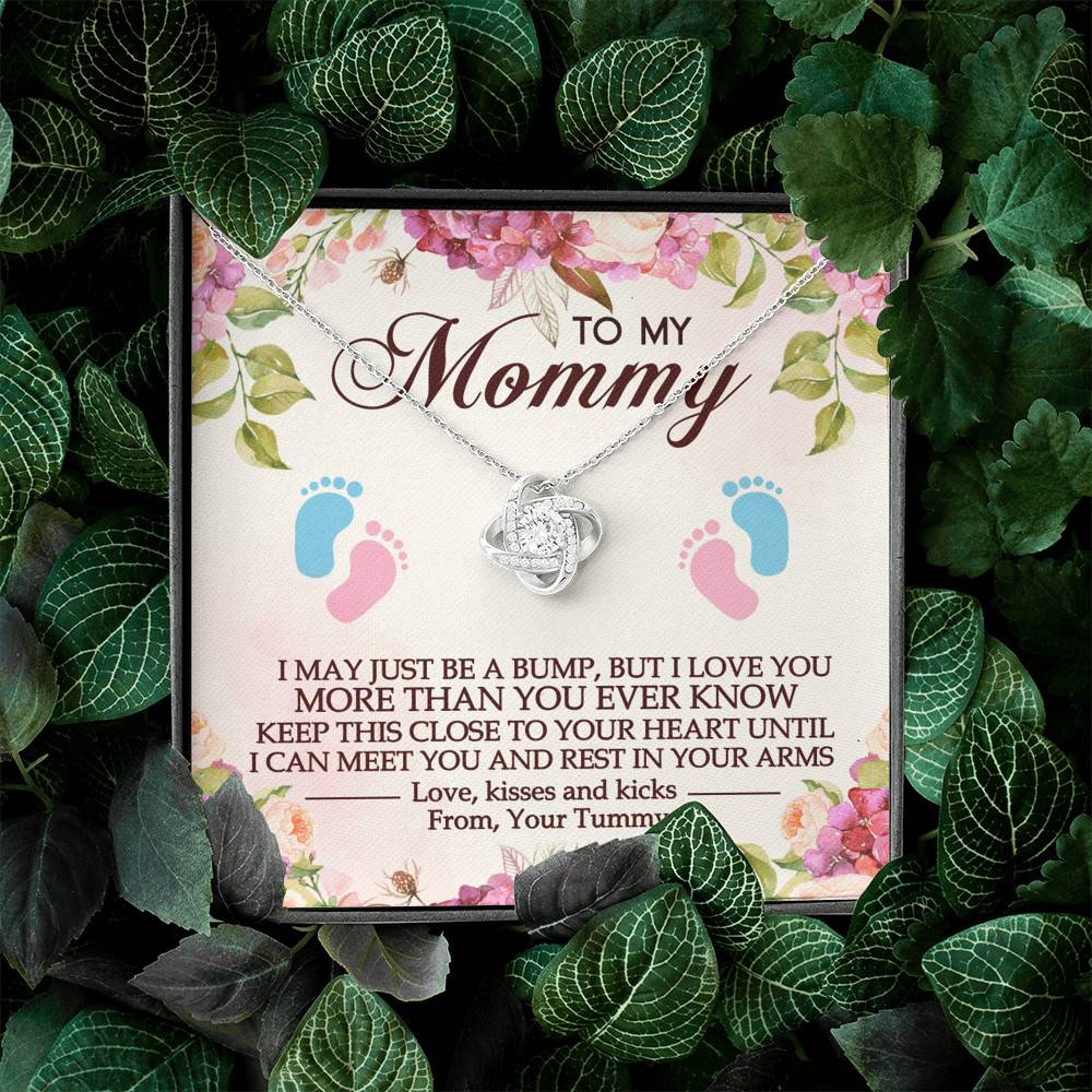 To My Mommy I May Just Be A Bump But I Love You More Than You Ever Know Love Knot Necklace - Mom To Be Gifts To My Mommy I May Just Be A Bump But I Love You More Than You Ever Know Love Knot Necklace - Mom To Be Gifts