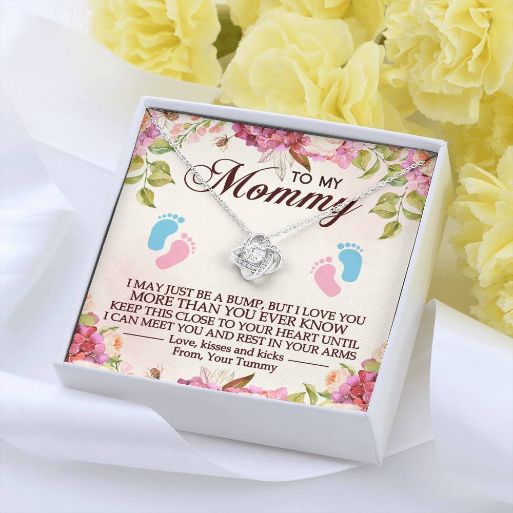 To My Mommy I May Just Be A Bump But I Love You More Than You Ever Know Love Knot Necklace - Mom To Be Gifts To My Mommy I May Just Be A Bump But I Love You More Than You Ever Know Love Knot Necklace - Mom To Be Gifts