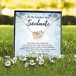 To My Smokin' Hot Soulmate Never Forget That I Love You Give Ability To See Yourself Through My Eyes Interlocking Hearts Pendant Necklace