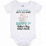 Personalized Elephant You're, White, Baby Onesie - 12 Month