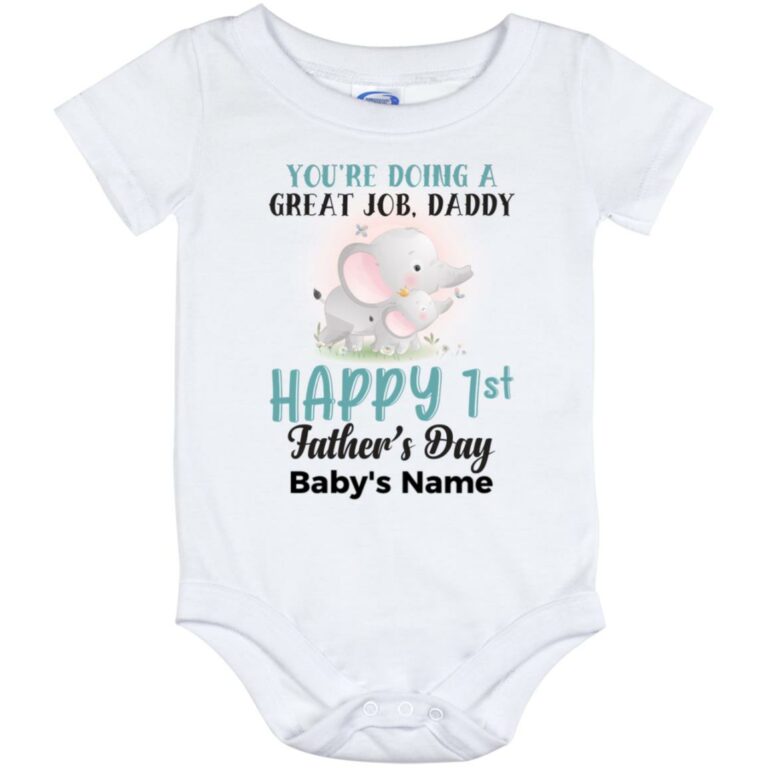 Personalized Elephant You're, White, Baby Onesie - 12 Month