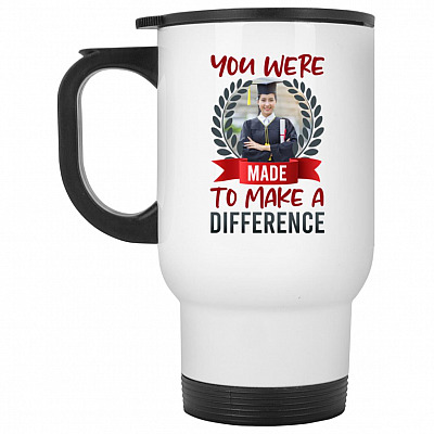 14 oz. White Travel Mug