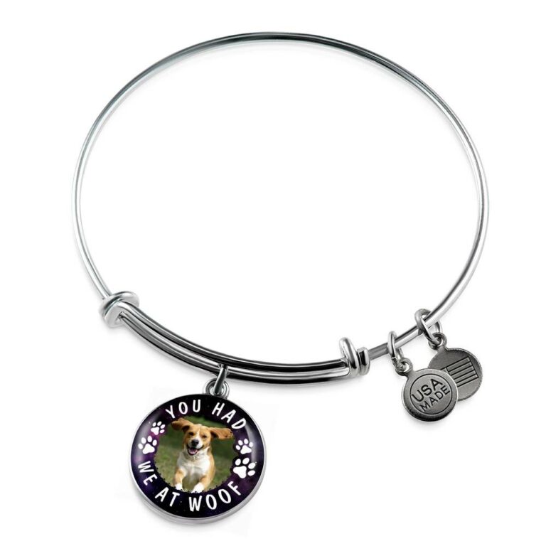 Custom Photo Pet You Had Me at Woof Dog Owner Gifts Circle Pendant Necklace