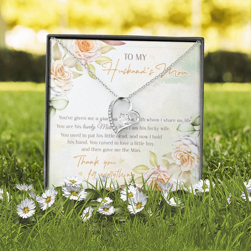 To My Husband's Mom You've Given Me A Gracious Man From Daughter In Law Forever Love Heart Pendant Necklace To My Husband's Mom You've Given Me A Gracious Man From Daughter In Law Forever Love Heart Pendant Necklace