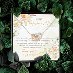 To My Husband's Mom You've Given Me A Gracious Man From Daughter In Law Interlocking Hearts Pendant Necklace