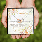 To My Husband's Mom You've Given Me A Gracious Man From Daughter In Law Interlocking Hearts Pendant Necklace