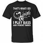 play bass, Black, Unisex T-Shirt