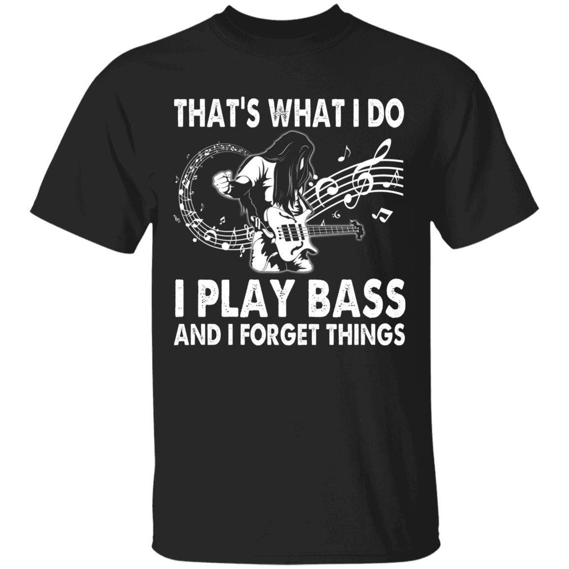 play bass, Black, Unisex T-Shirt