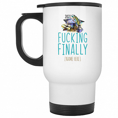 14 oz. White Travel Mug