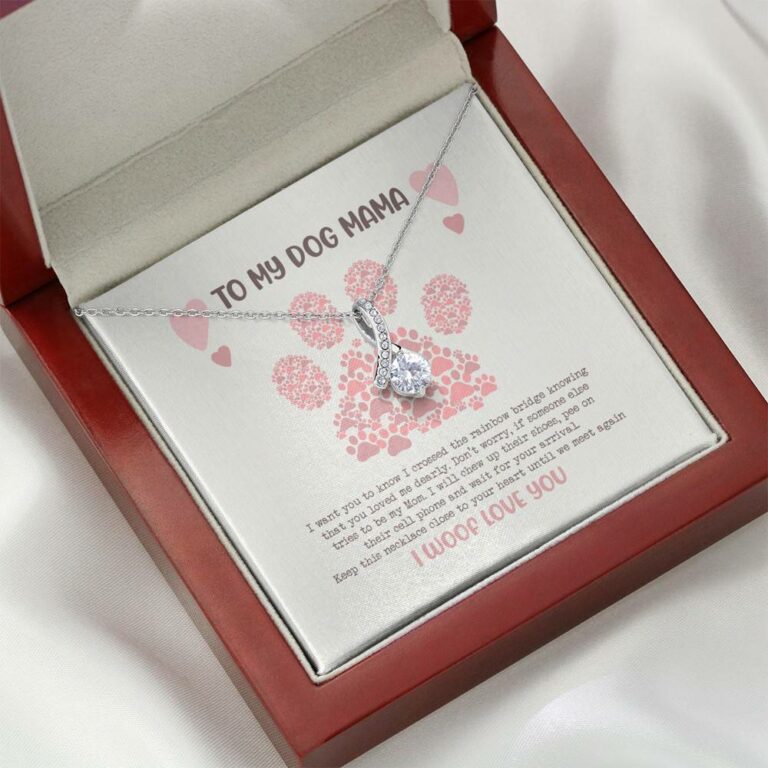 To My Dog Mama I Woof Love You Alluring Beauty Pendant Necklace - Missing Dog Gift
