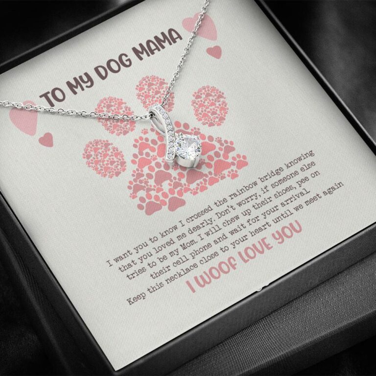 To My Dog Mama I Woof Love You Alluring Beauty Pendant Necklace - Missing Dog Gift