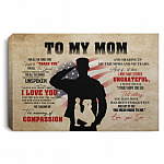 Military US Soldier To My Mom, White, 0.75'' Framed Canvas Military US Soldier To My Mom, White, 0.75'' Framed Canvas