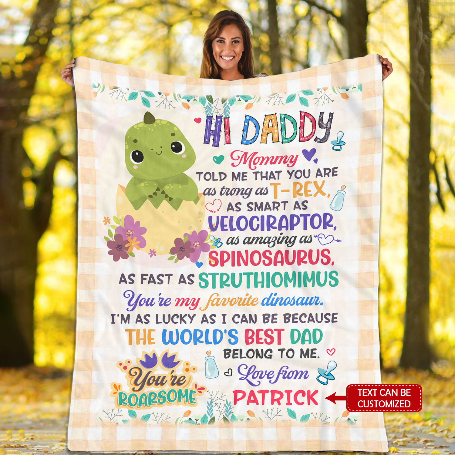 5LV. Hi Daddy Dinosaur Blanket Custom mk