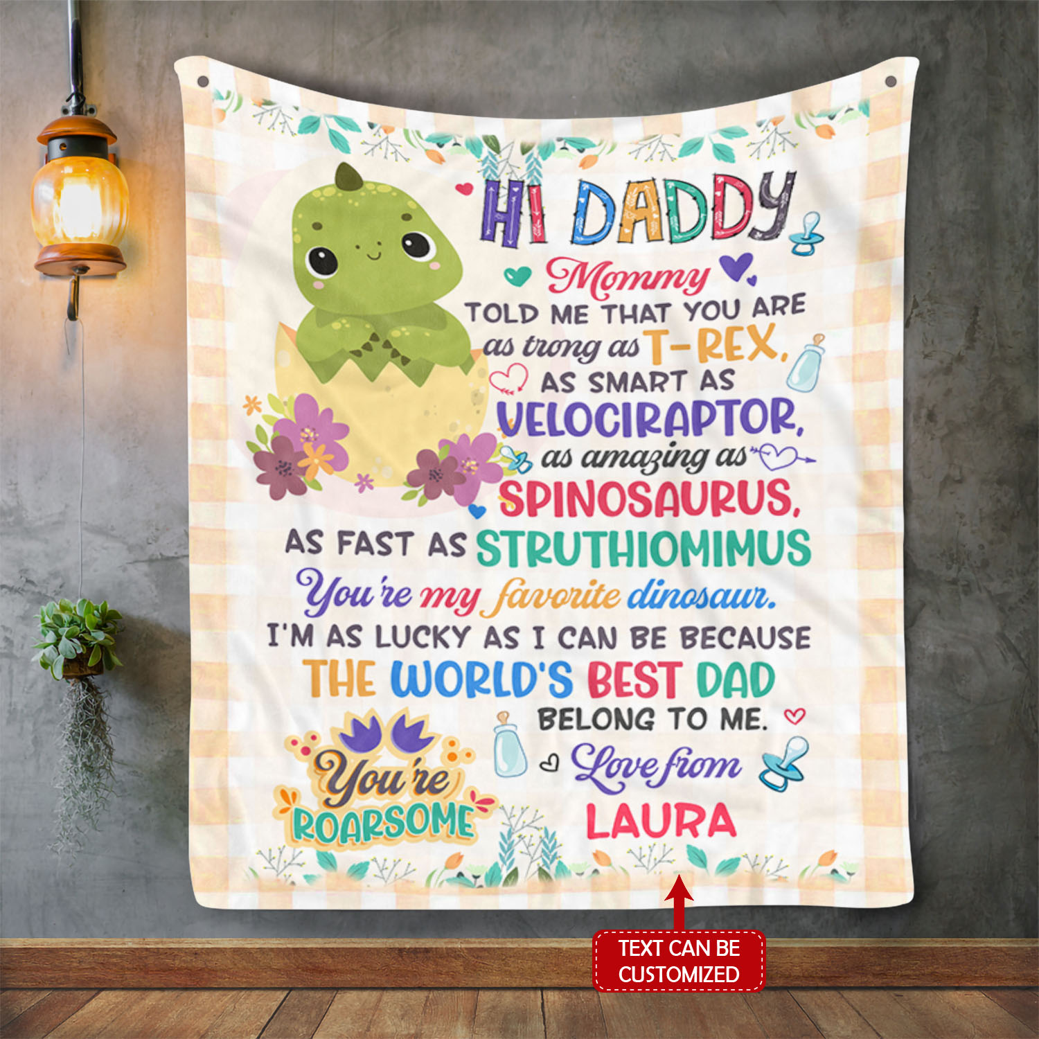 5LV. Hi Daddy Dinosaur Blanket Custom mk1