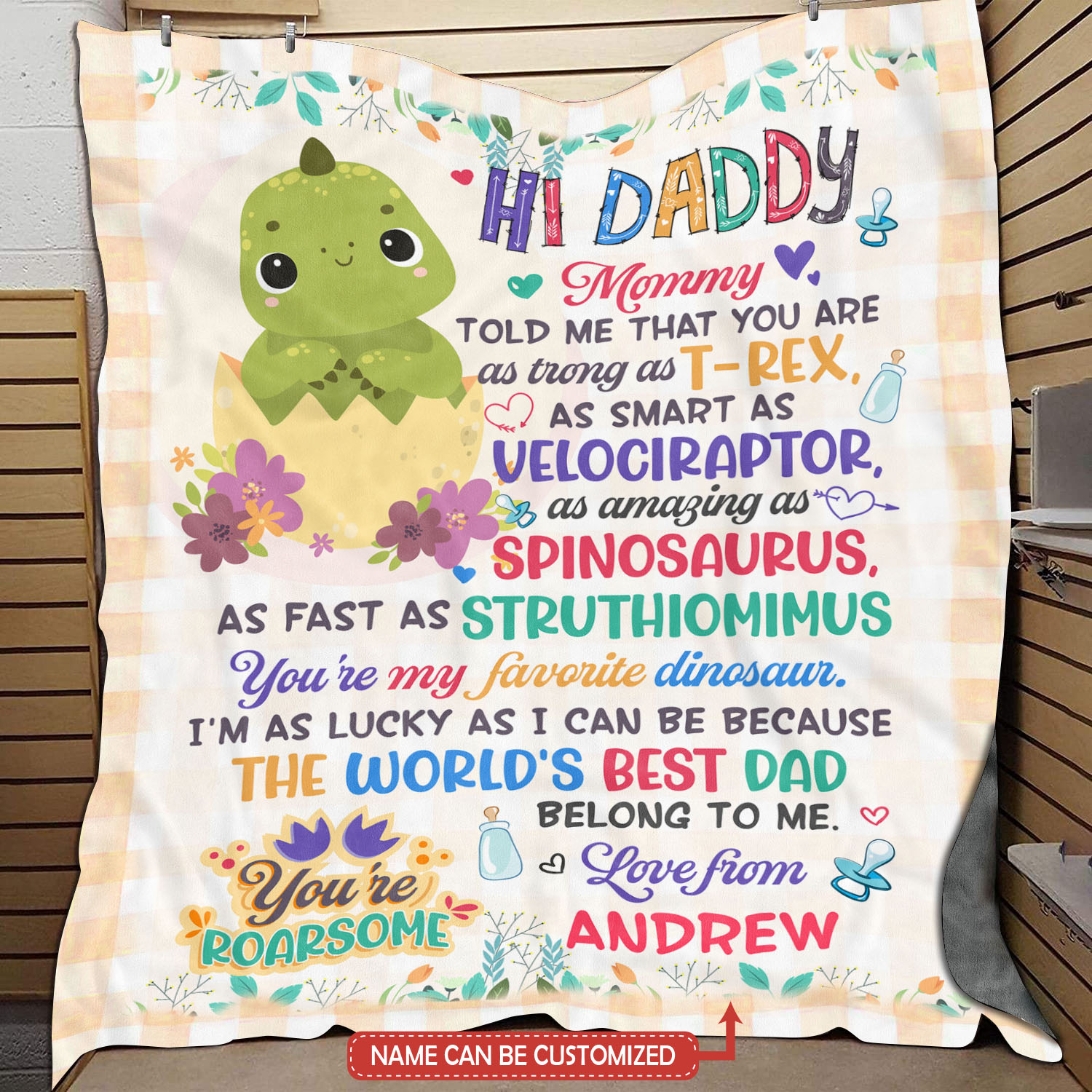 5LV. Hi Daddy Dinosaur Blanket Custom mk2