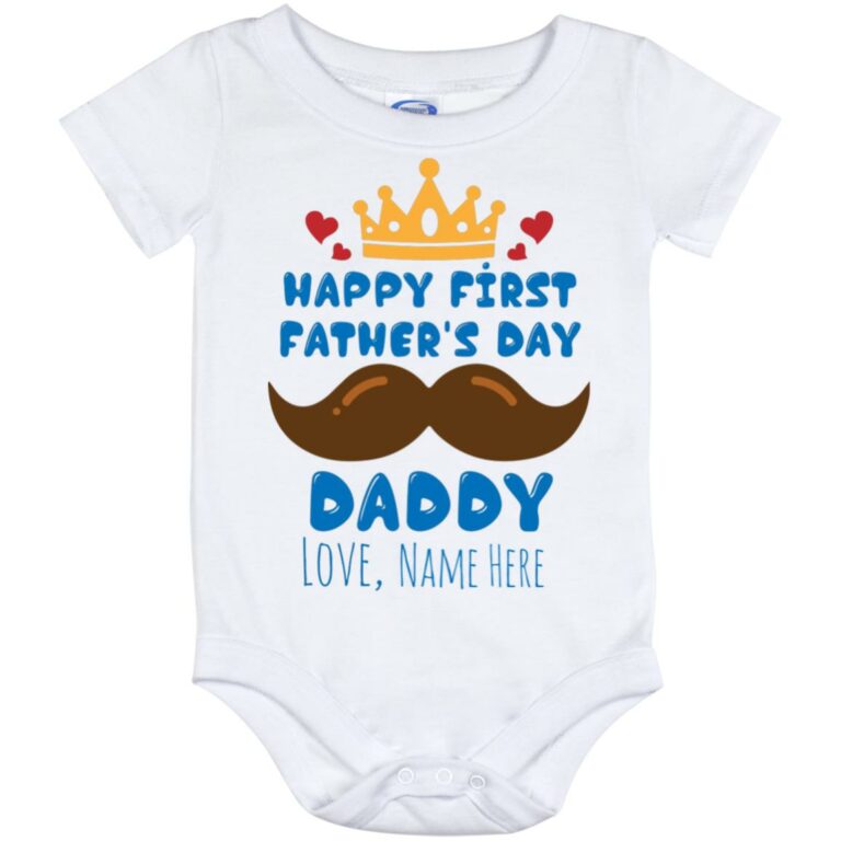 Personalized Happy, White, Baby Onesie - 12 Month